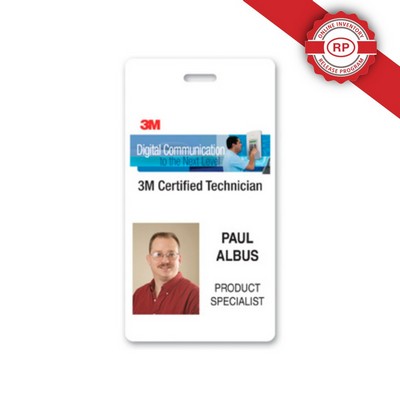 USA Made Tamper Evident Photo ID Badge (2.25"x4.25") Rectangle