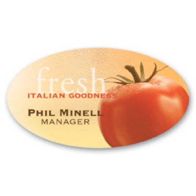 Full Color Name Badge W/Personalization (2"X3.5") Oval