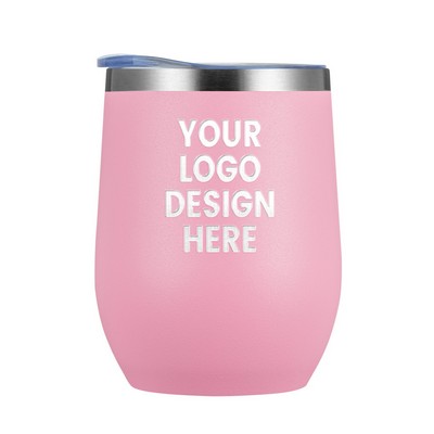 Vineyard-III 12 Oz. Stemless Wine Glass Tumbler (Double Walled)