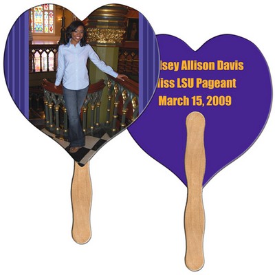 Heart Hand Fan Full Color (2 Sides)