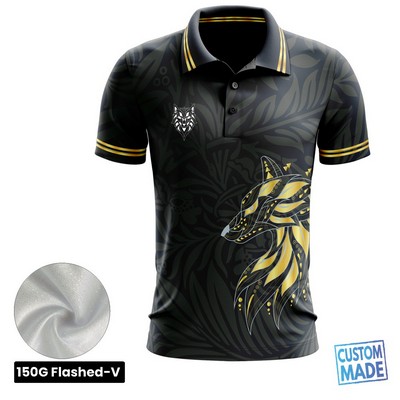Sublimation Performance Short Sleeve Polo - 150G Flashed V - Men, Women, Ki