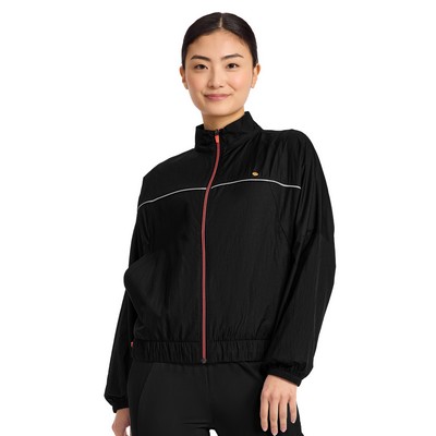 Infinity Lifestyle - Women's 2-Pocket Mock Neck Windbreaker Jacket