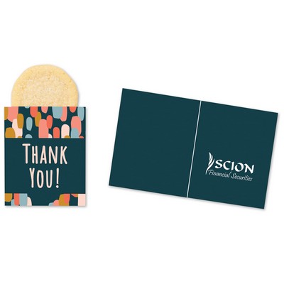One Color Foil-Stamped Stock Gratitude Mini Sweeter Card with Single Sugar Cookie