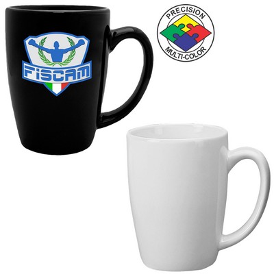 14 Oz. White Tall Bistro Challenger Mug - Dishwasher Resistant - Precision Spot Color