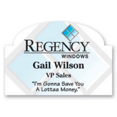 Full Color Name Badge W/Personalization (2"X2.875") Rectangle With Oval Bump