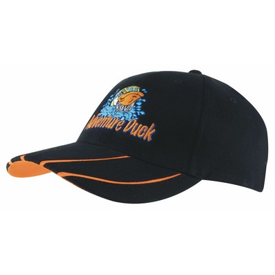 Brushed Heavy Cotton Cap w/Hi-Vis Laminated Two-Tone Visor (Embroidered)