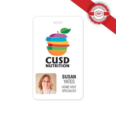 USA Made Tamper Evident Photo ID Badge (3"x5") Rectangle