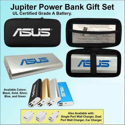 Jupiter Power Bank in Zipper Wallet 10,000 mAh - Silver No Extra Tariff