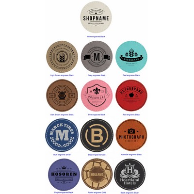 2.5" Round Leatherette Patch with Adhesive