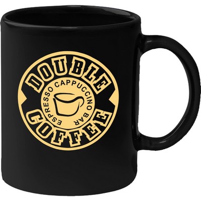 1 Color Ceramic Mug: Black: Black