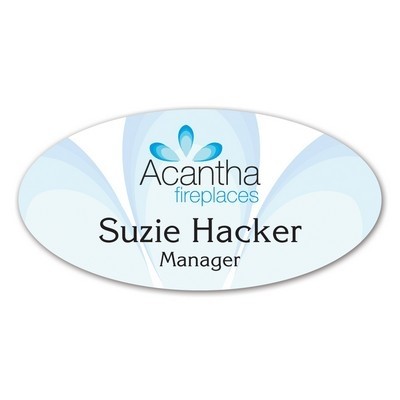 Full Color Name Badge W/Personalization (1.5"X3") Oval