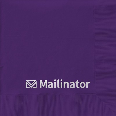 Purple Cocktail 3-Ply Beverage Napkins - Custom Foil Print