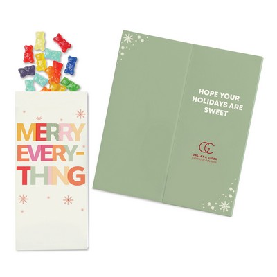 One Color Foil-Stamped Stock Holiday Sentiment Sweeter Cards with Albanese® Gummi Bears