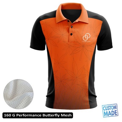 Sublimation Performance Short Sleeve Polo - 160G Butterfly Mesh - Men, Wome