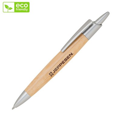 Bamboo-I Satin Chrome Click Action Ballpoint Pen