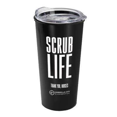 The Explorer - 18 Oz. Metallic Travel Tumbler w/Clear Slide Lid