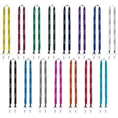 IMPORT Rush 3/4" Polyester 2-Ended Lanyard with Dual Silver Metal Crimp & Split-Ring