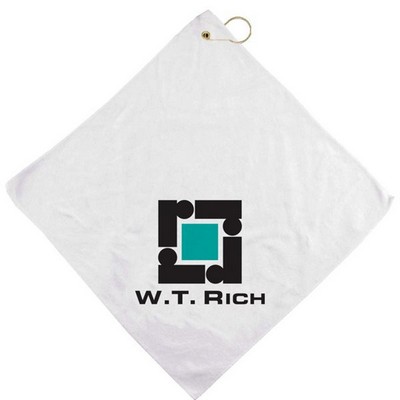 16"x16" Microfiber Golf Towel with Hook & Grommet