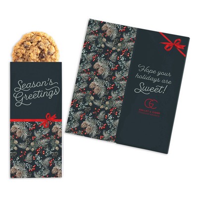 One Color Foil-Stamped Stock Pine Boughs & Berries Sweeter Cards with Oatmeal Raisin Cookies