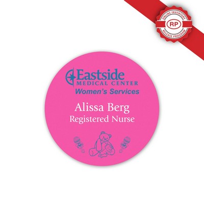 Laminated Personalized Name Badge (3.5"x3.5") Round
