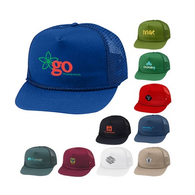 Structured Cotton Blend Twill Mesh Cap
