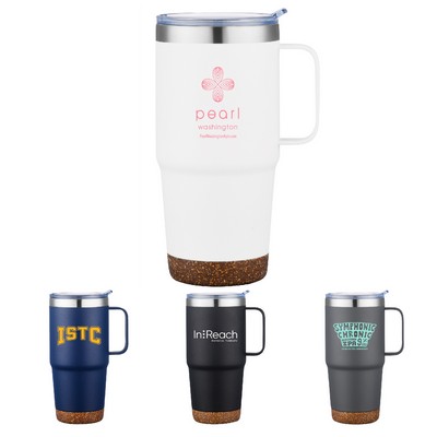 24 oz. Travel Stainless Steel Vacuum Insulated w/ Lid & Handle, Spill-proof