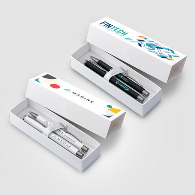 Bowie Ballpoint & Rollerball Gift Set - ColorJet on Pens & Box