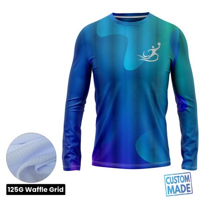 Unisex & Kids' Sublimation Long Sleeve T-Shirt - 125G Waffle Grid