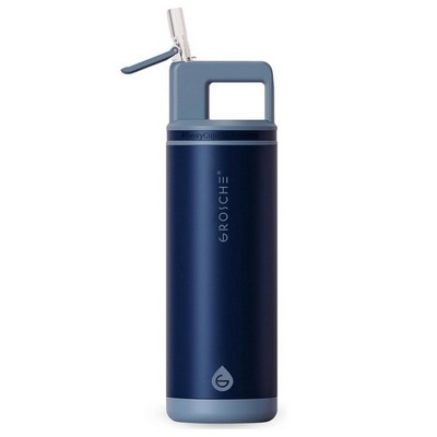 GROSCHE ALPINE Flip n' Sip 20 oz Stainless Steel vacuum insulated flask - Mountain Blue