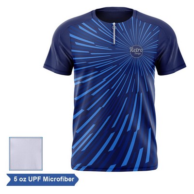 Sublimation UPF Microfiber Short Sleeve Quarter Zip - Unisex Kids