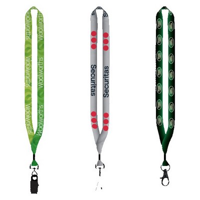 3/4" rPET Dye-Sublimated Lanyard w/ Metal Crimp & Metal Split-Ring