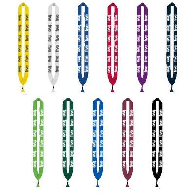 1" Cotton Lanyard with Metal Crimp & Metal Split-Ring