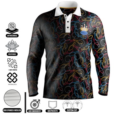 Sublimation Long Sleeve Polo - Performance Grade Mesh Options - Men, Women,