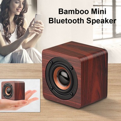 Amazing Sound Bamboo Mini Bluetooth Speaker - Dark Wood No Extra Tariff