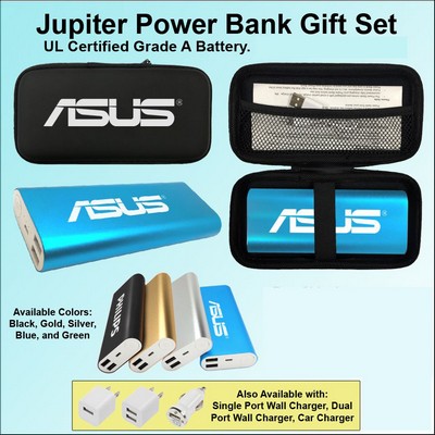 Jupiter Power Bank in Zipper Wallet 10,000 mAh - Blue No Extra Tariff