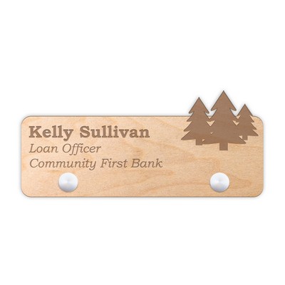 USA Made Eco-Friendly Custom Shape/Size Wood Nameplate or Sign (16-20 Sq. Inches)