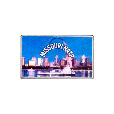USA MADE Laminated Full Color Metal Lapel Pin - Stock Shapes