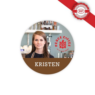 USA Made Tamper Evident Photo ID Badge (3.5") Circle