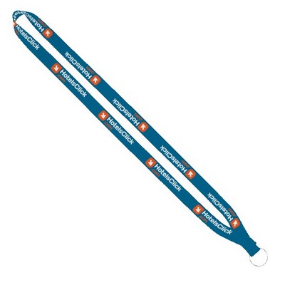 IMPORT Rush 5/8" Dye-Sublimated Lanyard with Sewn Silver Metal Split-Ring
