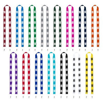 IMPORT Rush 1" Polyester 2-Ended Lanyard with Dual Sewn Silver Metal Split-Ring