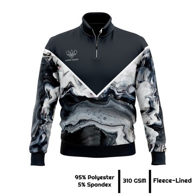 Unisex & Kids' Sublimation 310G Fleece-Lined Quarter Zip Sweatshirt