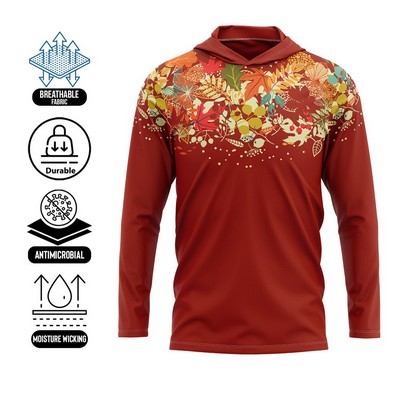 Unisex & Kids' Sublimation 140G Mesh Long Sleeve Hooded T-Shirt
