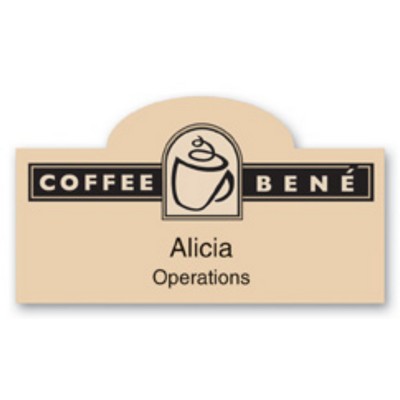 Full Color Name Badge W/Personalization (1.75"X3.125") Rectangle With Oval Bump