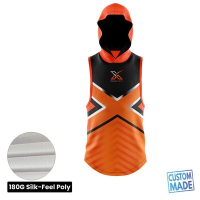 Unisex & Kids' Sublimation Sleeveless Hooded T-Shirt - 180G Silk-Feel