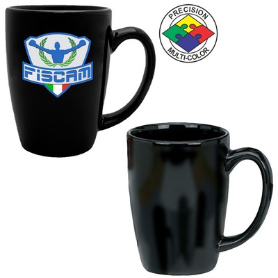 14 Oz. Black Tall Bistro Challenger Mug - Dishwasher Resistant - Precision Spot Color