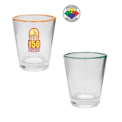 1.5 Oz. Glass Shot with Green Halo - Dishwasher Resistant - Precision Spot Color