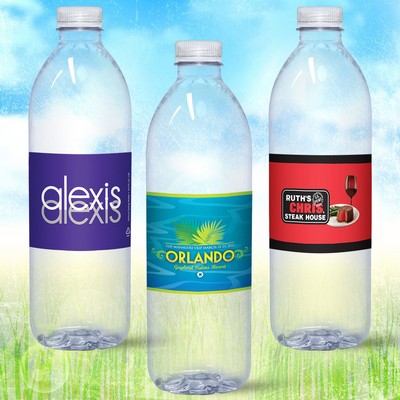 16.9 oz. Custom Label Spring Water w/ Flat Cap - Clear ENVI Bottle