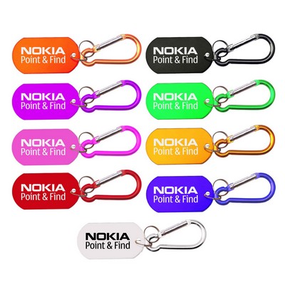 Aluminum Metallic Key Holder & Dog Tag w/Carabiner