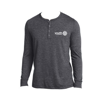District® Young Men's Gravel 50/50 Long Sleeve Henley Tee