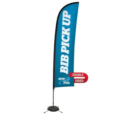 13' Premium Blade Sail Sign Flag, 2-Sided, Scissor Base